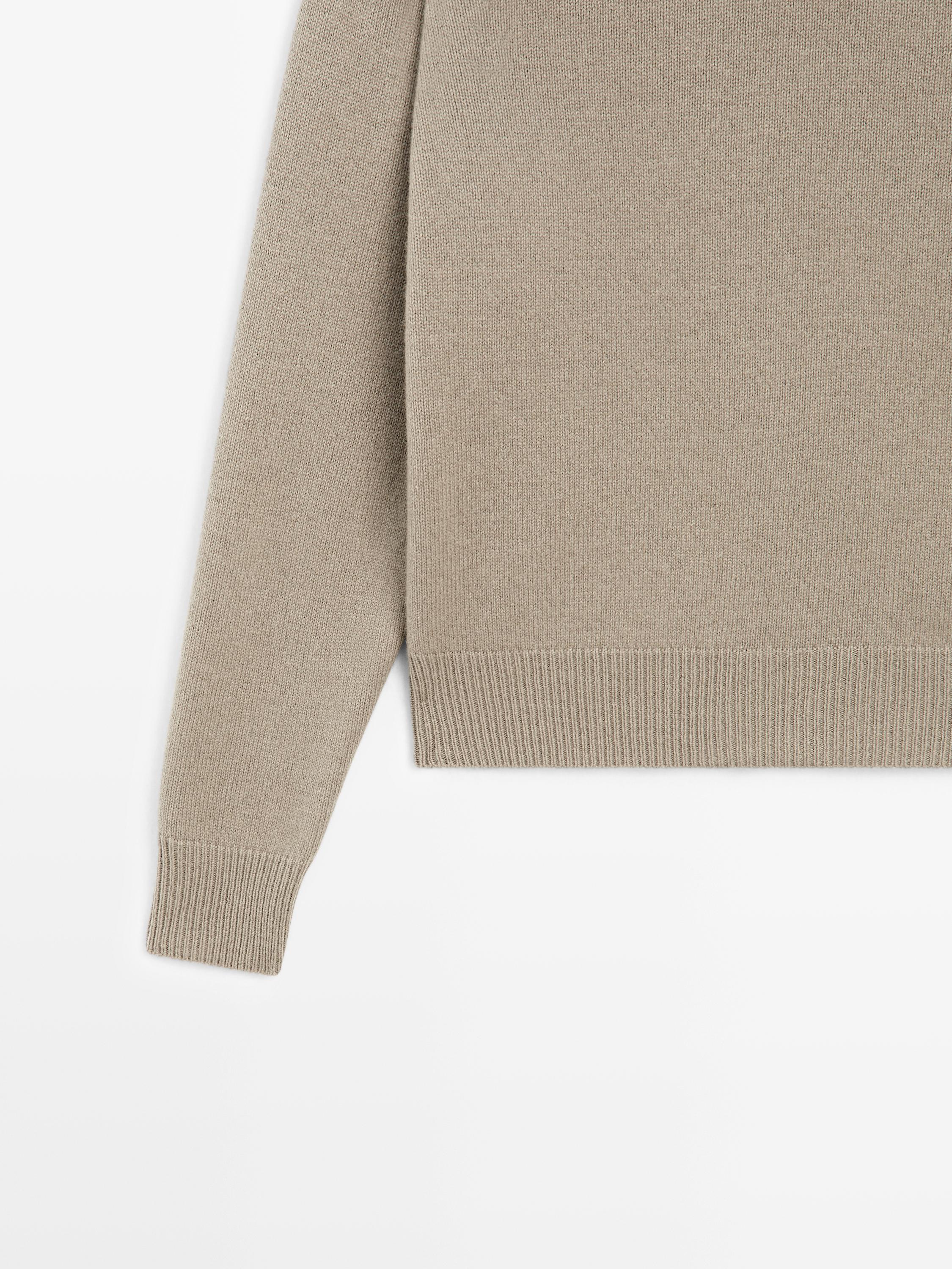 Wool blend high neck sweater